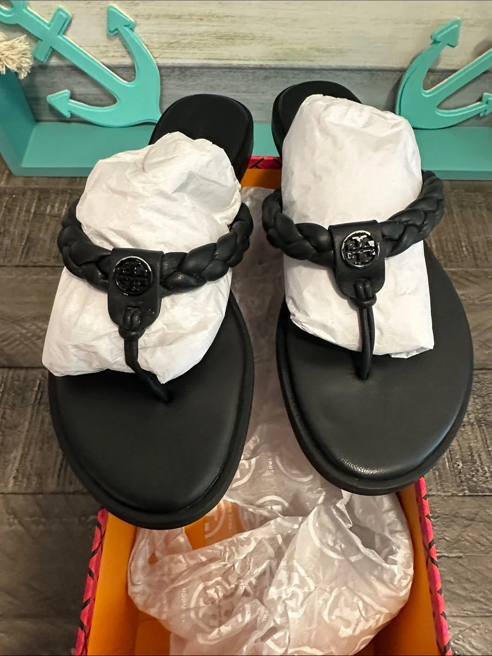 Tory Burch Braided Benton Thong Size 8 - Picture 9 of 9